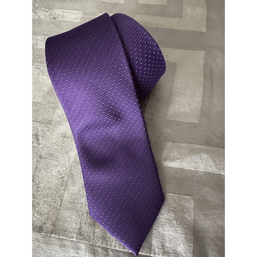 Bristol & Bull Tie Mens Purple‎ 100% Silk Woven Microdot Necktie Classic Dress